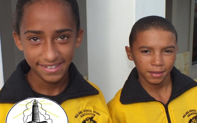 Gansbaai Primêr se top-atlete by die WP Atletiekbyeenkoms te Coetzenberg: Allison Tobias (13), 4de in die 100m en Owen Sauls (11), 8ste in die 1,200m.  